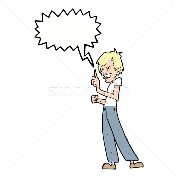 Karikatur böse Mann streiten Sprechblase Hand Stock foto © lineartestpilot