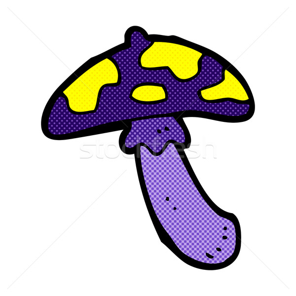 Cômico desenho animado venenoso cogumelo venenoso retro Foto stock © lineartestpilot