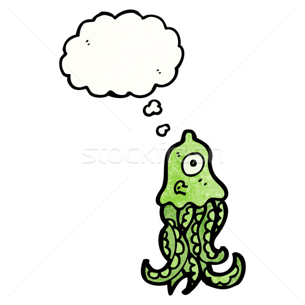 Cartoon осьминога текстуры стороны счастливым мышления Сток-фото © lineartestpilot