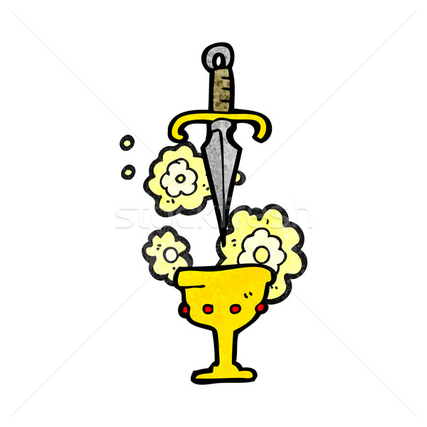 cartoon cup and dagger symbol Stock photo © lineartestpilot