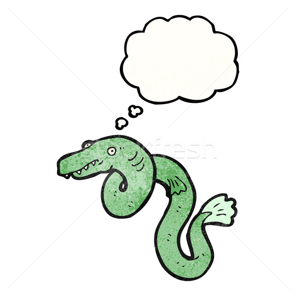 Stok fotoğraf: Karikatür · yılanbalığı · Retro · düşünme · çizim · fikir