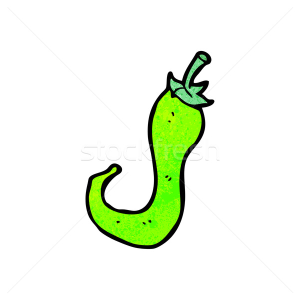 Cartoon groene chili retro tekening cute Stockfoto © lineartestpilot