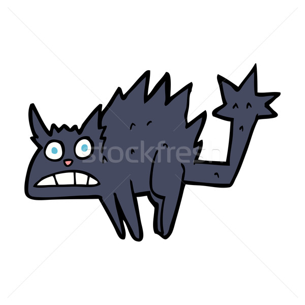 Desenho animado assustado gato preto mão gato projeto Foto stock © lineartestpilot