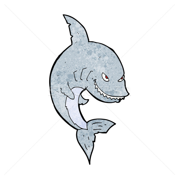 Funny Cartoon tiburón diseno arte retro Foto stock © lineartestpilot