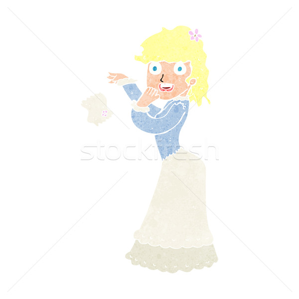 Desenho animado mulher lenço projeto arte retro Foto stock © lineartestpilot