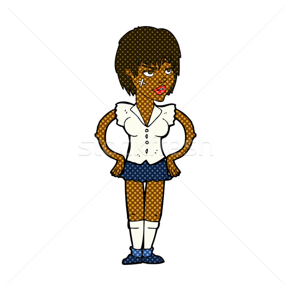 comic cartoon tough woman with hands on hips Stock photo © lineartestpilot