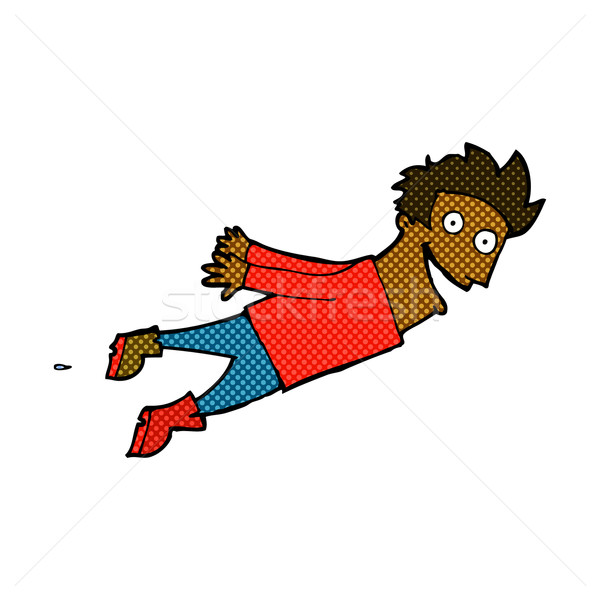 comic cartoon drenched man flying Stock photo © lineartestpilot
