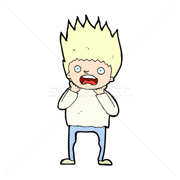 comic cartoon man panicking Stock photo © lineartestpilot