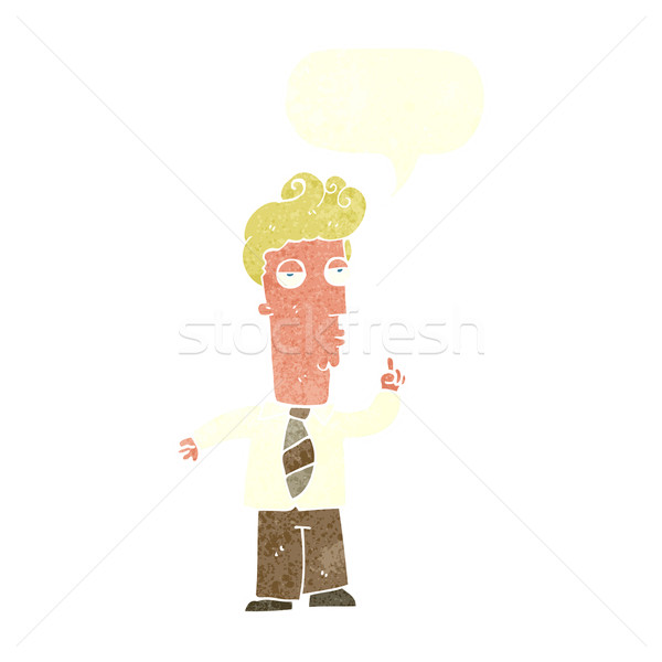 Desenho animado entediado homem pergunta balão de fala Foto stock © lineartestpilot