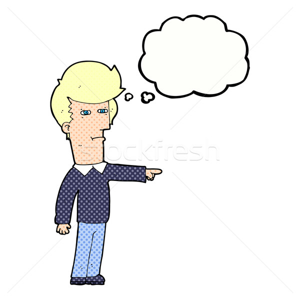 cartoon man blaming with thought bubble Stock photo © lineartestpilot
