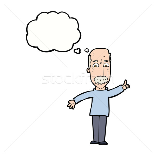 cartoon man issuing stern warning with thought bubble Stock photo © lineartestpilot
