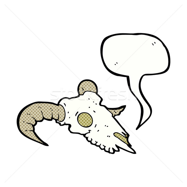 Desen animat berbec craniu bule de vorbire mână proiect Imagine de stoc © lineartestpilot