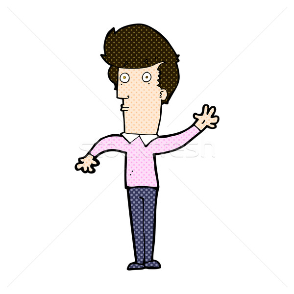 Cômico desenho animado nervoso homem retro Foto stock © lineartestpilot