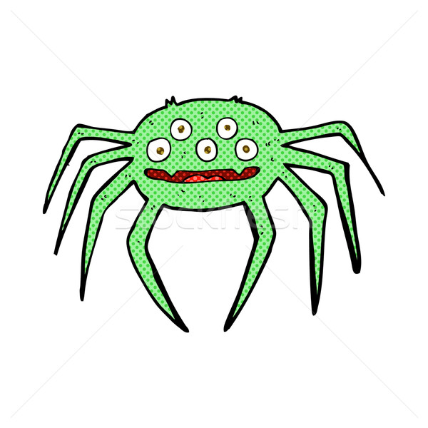 Komik karikatür halloween örümcek Retro Stok fotoğraf © lineartestpilot