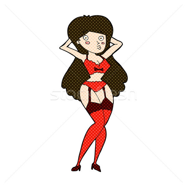 comic cartoon woman in lingerie Stock photo © lineartestpilot