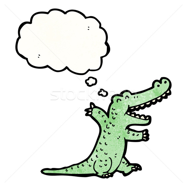 Przyjazny aligator cartoon sztuki retro rysunek Zdjęcia stock © lineartestpilot