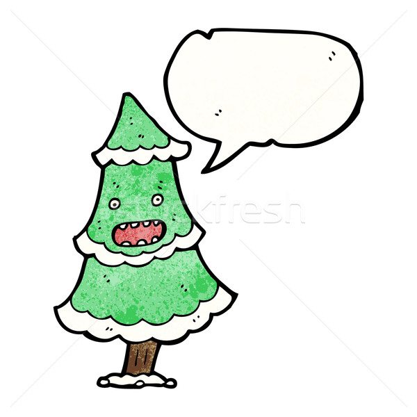 クリスマスツリー 吹き出し 漫画 ツリー 顔 芸術 ストックフォト © lineartestpilot