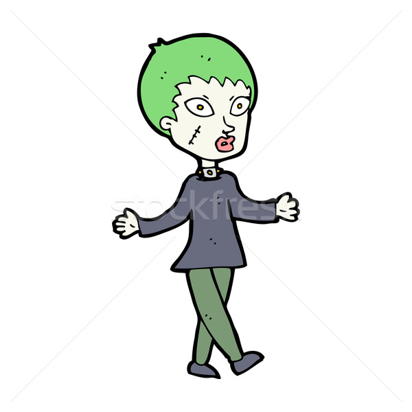 Karikatur Halloween Zombie Frau Design Kunst Stock foto © lineartestpilot