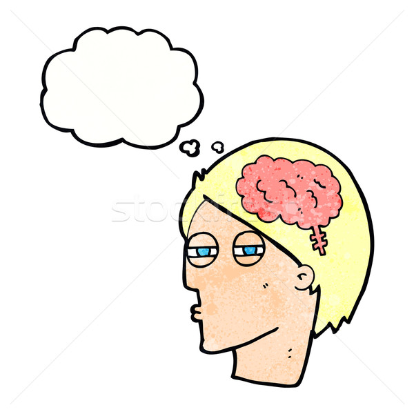 cartoon man thinking carefully with thought bubble Stock photo © lineartestpilot