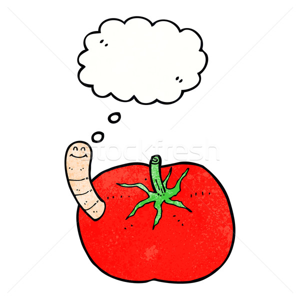 Cartoon tomate ver bulle de pensée main design Photo stock © lineartestpilot