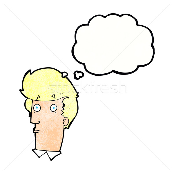 Cartoon sorprendido burbuja de pensamiento mano hombre diseno Foto stock © lineartestpilot