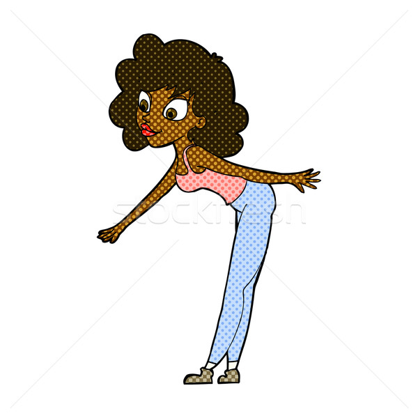 comic cartoon woman reaching to pick something up Stock photo © lineartestpilot