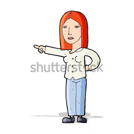 comic cartoon woman pointing Stock photo © lineartestpilot