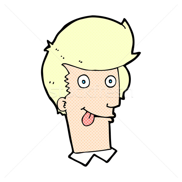 comic cartoon man with tongue hanging out Stock photo © lineartestpilot