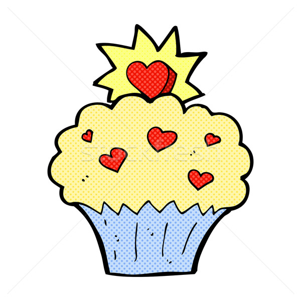 comic cartoon love heart cupcake Stock photo © lineartestpilot