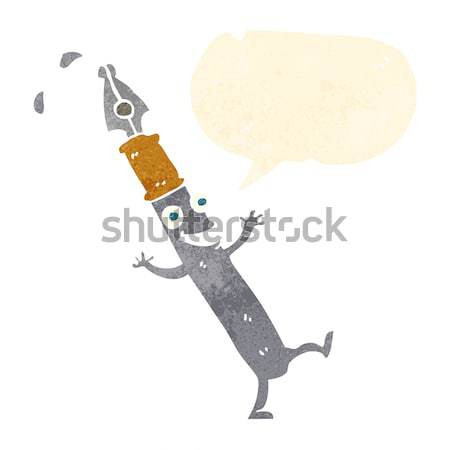 cartoon pen character with thought bubble Stock photo © lineartestpilot