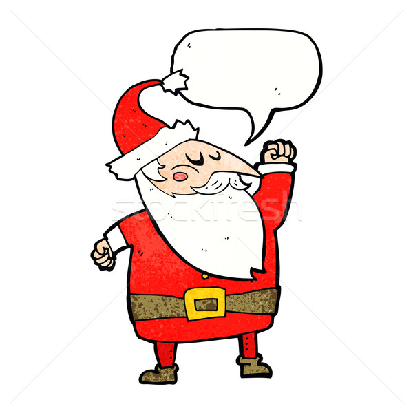cartoon santa claus punching air with speech bubble Stock photo © lineartestpilot