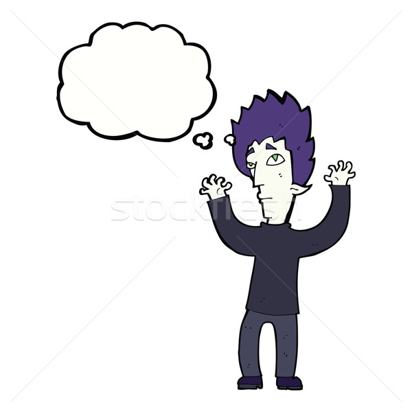 cartoon vampire giving up with thought bubble Stock photo © lineartestpilot