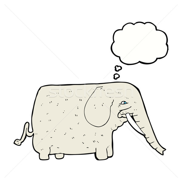 Cartoon duży słoń bubble myśl strony projektu Zdjęcia stock © lineartestpilot