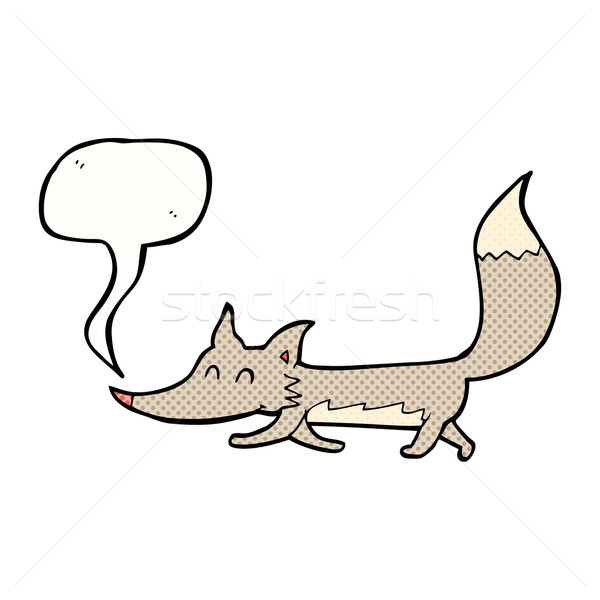 Cartoon peu loup bulle main design [[stock_photo]] © lineartestpilot