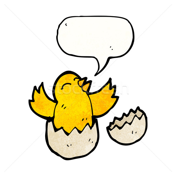 cartoon chick hatching from egg Stock photo © lineartestpilot