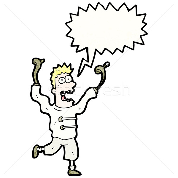 Karikatur crazy Mann gerade Jacke Retro Stock foto © lineartestpilot