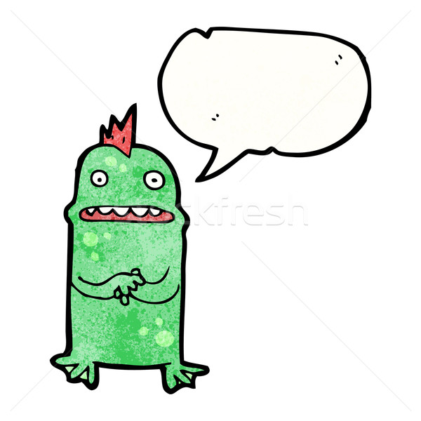 Cartoon nervioso pequeño monstruo retro dibujo Foto stock © lineartestpilot