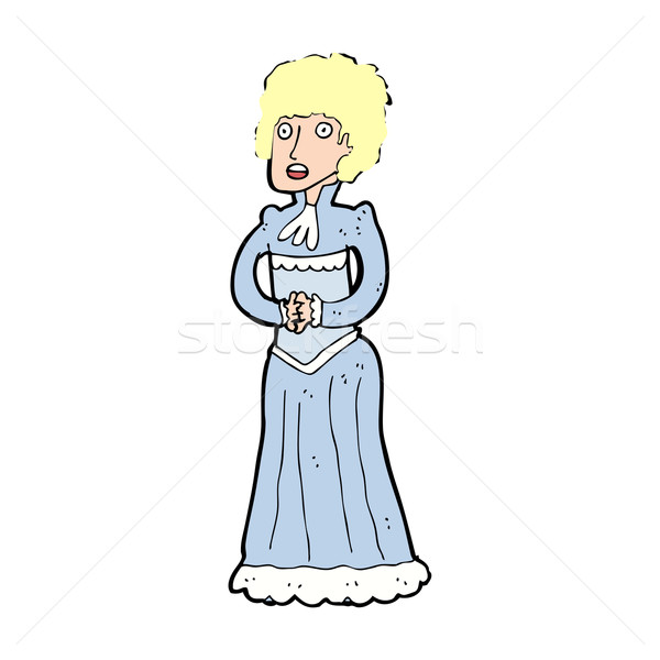 cartoon shocked victorian woman Stock photo © lineartestpilot