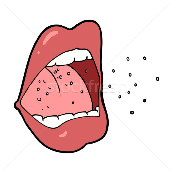 Stock photo: cartoon sneezing mouth