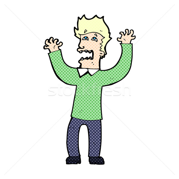 комического Cartoon испуганный человека ретро Сток-фото © lineartestpilot