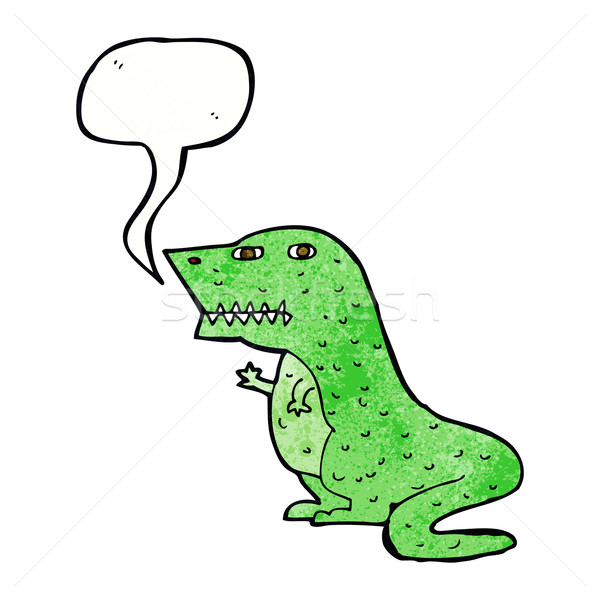 Stock photo: cartoon dinosaur with speech bubble