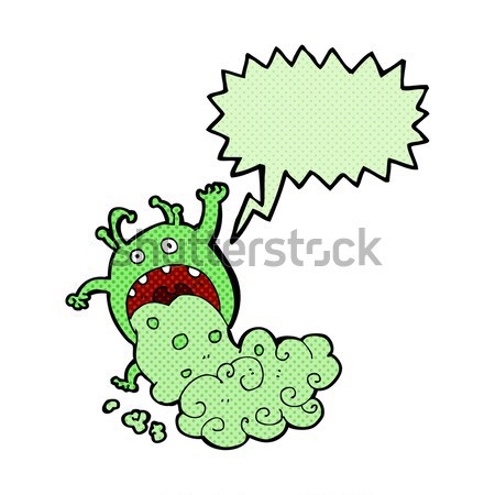 cartoon gross monster being sick with speech bubble Stock photo © lineartestpilot