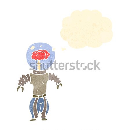 cartoon big hair lecturer man with speech bubble Stock photo © lineartestpilot