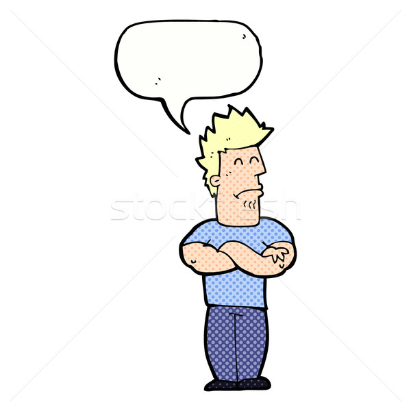 Cartoon дуется человека речи пузырь стороны дизайна Сток-фото © lineartestpilot