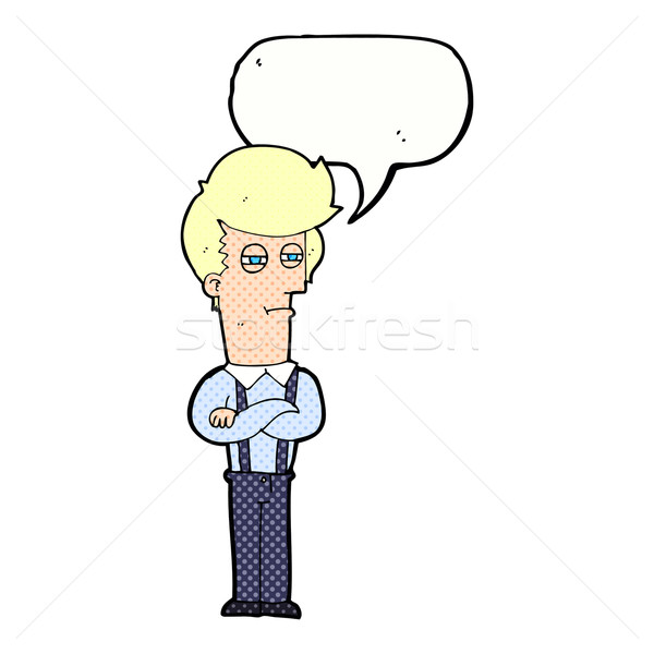 [[stock_photo]]: Cartoon · agacé · homme · bulle · affaires · main