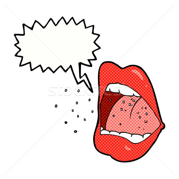 Desen animat gură bule de vorbire mână proiect nebun Imagine de stoc © lineartestpilot