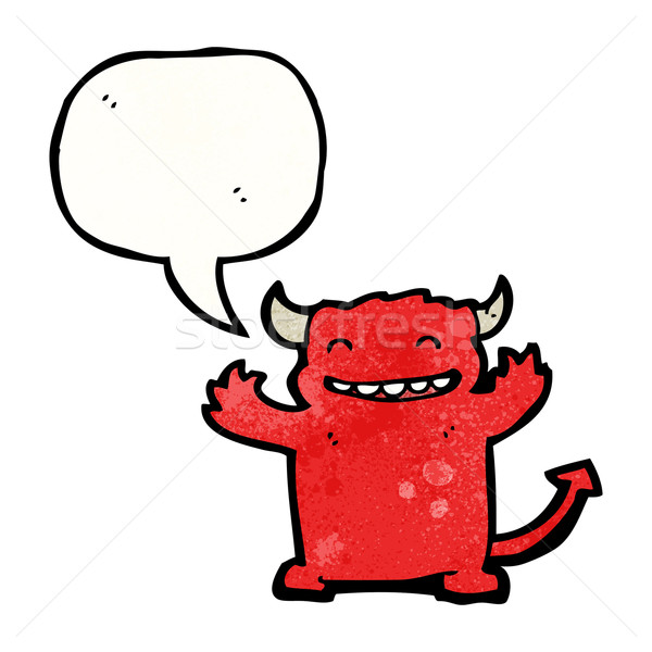Szczęśliwy mały diabeł cartoon retro rysunek Zdjęcia stock © lineartestpilot