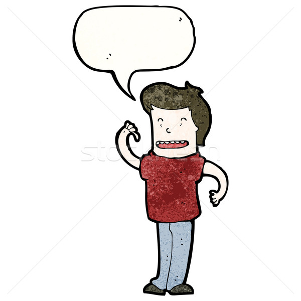 cartoon confident man with speech bubble Stock photo © lineartestpilot