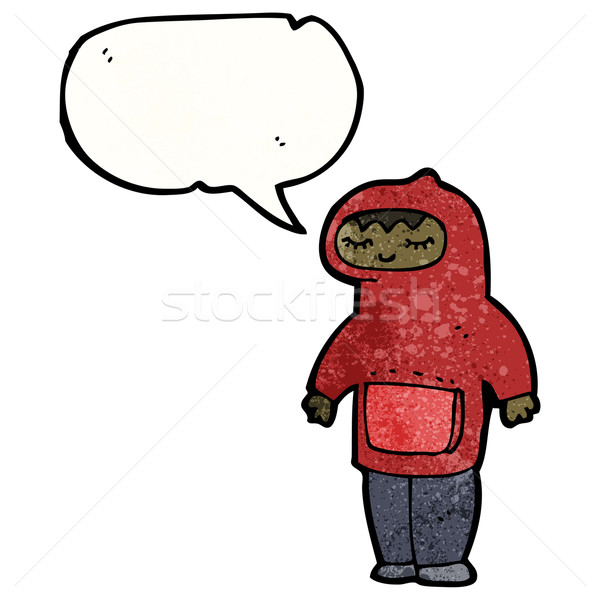 teen in hooded sweatshirt cartoon Stock photo © lineartestpilot