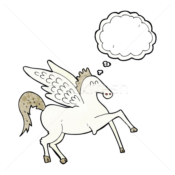 cartoon pegasus with thought bubble Stock photo © lineartestpilot